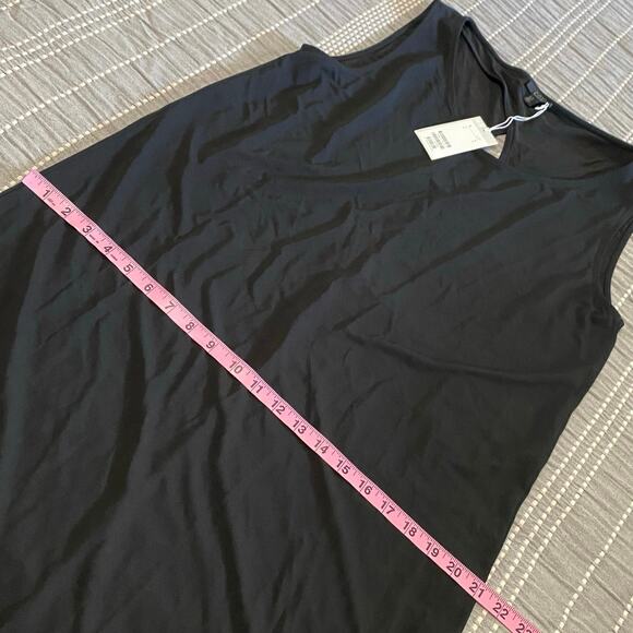 COS Round Neck Slip Dress Womens Size Medium Black Key Hole Minimalist Old money - Picture 2 of 8